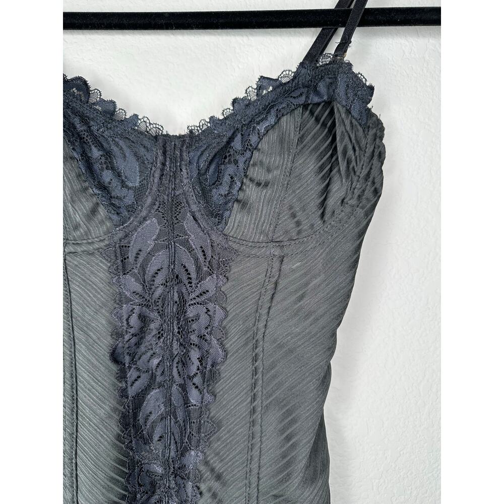 FREE PEOPLE Black Floral Lace Embroidered Corset Thong Bodysuit Women’s XS - Picture 4 of 9
